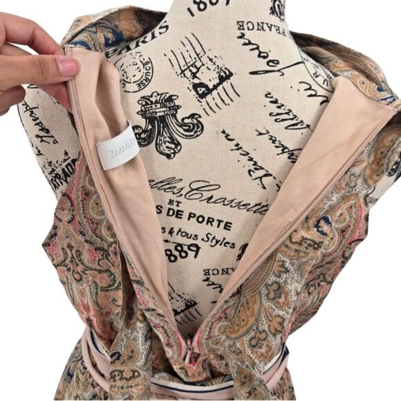 Zimmermann Freja Linen Halter Scarf Dress Size 3 - Picture 11 of 16